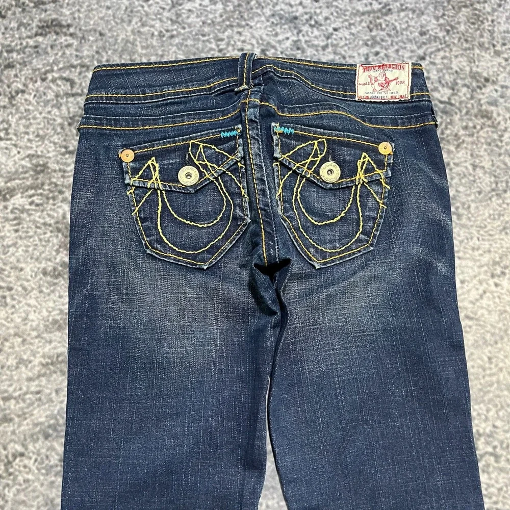 True Religion Johnny Big T Jeans 30x32 Blue Low Rise Straight Y2K Hip-Hop Grunge